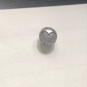 Pandora - pair Sterling Silver Crystal heart